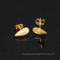 Frauen Kristall 18K Gold Plating Kupfer Ohrringe